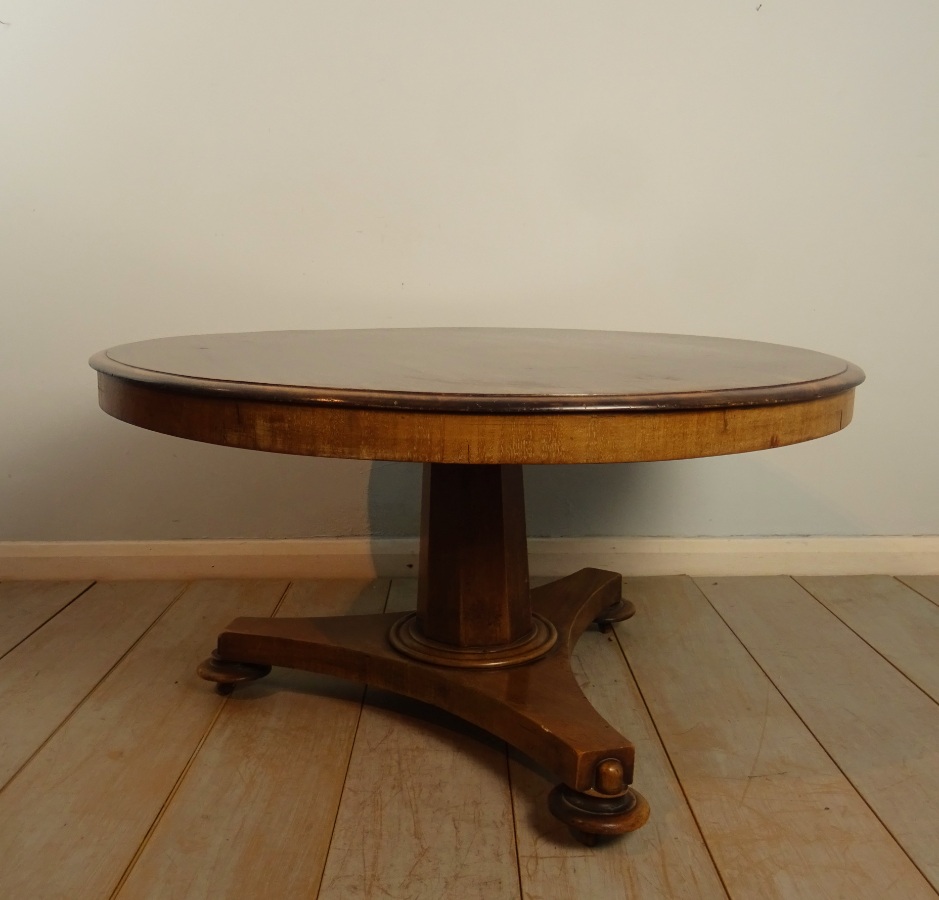 William IV Circular Mahogany Tilt Top Coffee Table